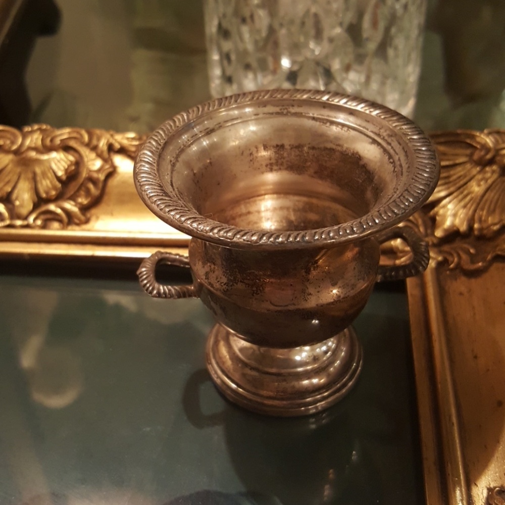 STERLING SILVER URN Vanity Item or Jewelry Holder
